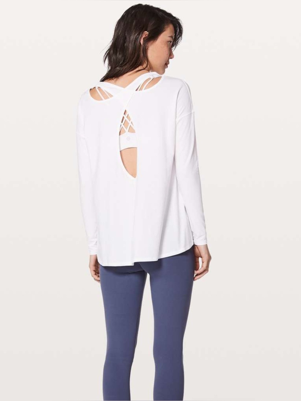 Lululemon back into it white long sleeve